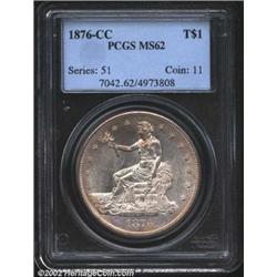 1876-CC T$1 MS62 PCGS. Type I Obverse / Type II Reverse. Tall CC. This coin was previously offered a