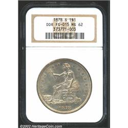 1878-S T$1 MS62 NGC. Doubled Die Reverse. FS-015. At the time the book Silver Dollars and Trade Doll