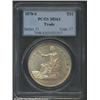 Image 1 : 1878-S T$1 MS63 PCGS. Sharply struck with full luster beneath a light golden-russet haze. The surfac