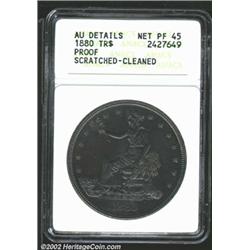 1880 T$1--Scratched, Cleaned--ANACS, AU Details, Net PR45. An affordable example of one of the proof