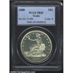 1880 T$1 PR65 PCGS. A second 1880 Gem proof Trade Dollar, and similar in appearance to the previous.