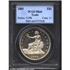 Image 1 : 1883 T$1 PR64 PCGS. Peripherally toned, the mostly brilliant centers sparkle within halos of golden-