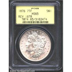 1878 7TF S$1 Reverse of 1878 MS65 PCGS. Brilliant and lustrous with pleasing surfaces. A lovely firs