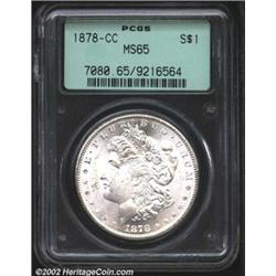 1878-CC S$1 MS65 PCGS. Generally brilliant, but the obverse has infrequent freckles of tan-green pat