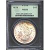 Image 1 : 1879 S$1 MS65 PCGS. The borders have intermittent yellow-gold patina. A highly lustrous Gem with a b