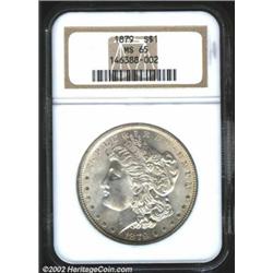 1879 S$1 MS65 NGC. A nicely struck and lustrous Gem with gorgeous surfaces and light apricot patina.