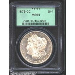 1879-CC S$1 MS64 PCGS. The 1879-CC is the scarcest of the 1878-1885 Carson City Mint issues in the M