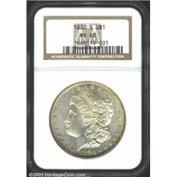1880-S S$1 MS68 NGC. Thick mint frost coruscates around each side unimpeded by even the smallest abr