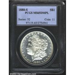 1880-S S$1 MS65 Deep Mirror Prooflike PCGS. A well struck near-Gem of this often high grade coin. A.