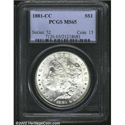 1881-CC S$1 MS65 PCGS. A brilliant and lustrous Gem with a bold strike and impressive surfaces. The.