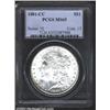 Image 1 : 1881-CC S$1 MS65 PCGS. Mild luster breaks with sharply defined features and a misting of golden colo