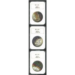 1881-O S$1 MS63 NGC, well struck and lightly abraded; 1881-O MS63 NGC, well struck with scattered mi