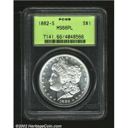 1882-S S$1 MS66 Prooflike PCGS. A brilliant and flashy Gem with exquisite preservation. A surprising