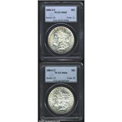 1883-CC S$1 MS65 PCGS, the obverse margin has apricot patina, flashy and exquisitely preserved with.