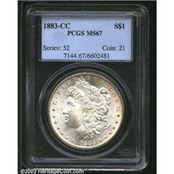1883-CC S$1 MS67 PCGS. Silver Dollar production at the Carson City Mint amounted to 1.2 million coin