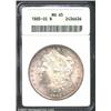 1885-CC S$1 MS65 ANACS. Copper-gold and lilac patina. A nicely struck Gem with carefully preserved s