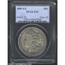 1889-CC S$1 Fine 15 PCGS. An original, problem-free example that was pulled from circulation, probab