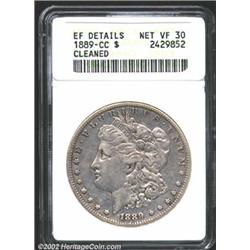 1889-CC S$1--Cleaned--ANACS. XF Details, Net VF30. A glossy lilac-gray example that has no mentionab