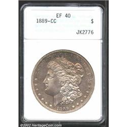 1889-CC S$1 XF40 ANACS. The margins have light golden-brown patina. The loops of the date have some.