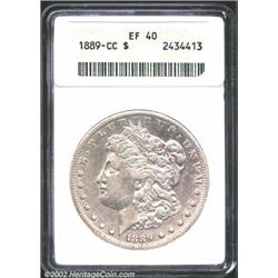 1889-CC S$1 XF40 ANACS. The borders have subdued hints of Mint luster. A couple of minor abrasions n
