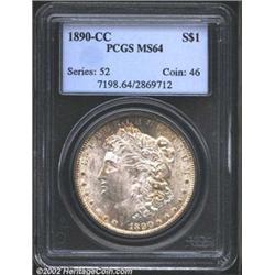 1890-CC S$1 MS64 PCGS. VAM-3. The 90 in the date is repunched southwest. The speckled rust-orange pa
