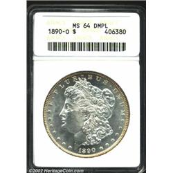 1890-O S$1 MS64 Deep Mirror Prooflike ANACS. The borders have lovely peach patina. The deeply mirror