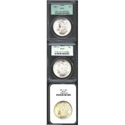 1890-S S$1 MS64 PCGS, frosty and sharply struck with a minimum number of small abrasions; 1891-S MS6
