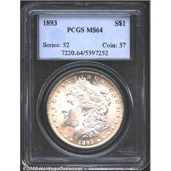 1893 S$1 MS64 PCGS. The borders have golden-brown color. A lustrous near-Gem that has a reasonable s