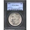 1893 S$1 MS64 PCGS. The peak of the 3 in the date is lightly repunched. A lustrous near-Gem with a r