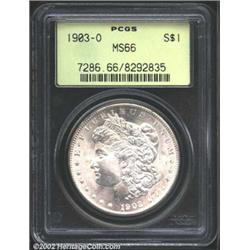 1903-O S$1 MS66 PCGS. Lustrous and essentially brilliant. A nicely struck Gem that has exceptional s