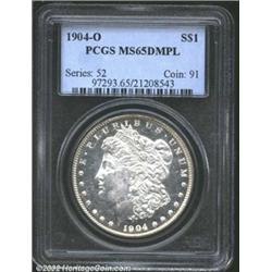 1904-O S$1 MS65 Deep Mirror Prooflike PCGS. A brilliant Gem with flashy mirror fields and an especia