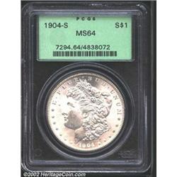 1904-S S$1 MS64 PCGS. Quantities of 1904-S Dollars dribbled out of government holdings through the 1