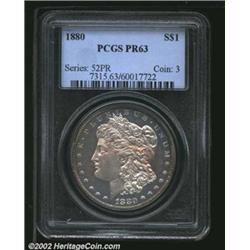 1880 S$1 PR63 PCGS. A razor-sharp proof Morgan Dollar with contrast that approaches the cameo design