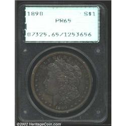 1890 S$1 PR65 PCGS. A popular year for proof Morgans, and often used for type purposes. The devices.