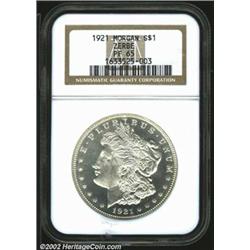 1921 S$1 Zerbe PR65 NGC. An undetermined number of so-called Zerbe proof Dollars were struck in 1921