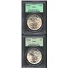 Image 1 : 1926-D S$1 MS64 PCGS, two examples, both are frosty in finish, one is tinted in delicate golden-tan.