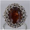 Image 1 : Nat Hessonite W/ Diamond Ring