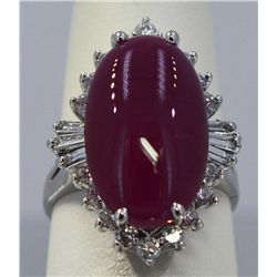 Nat Ruby Cabochon Diamond Cocktail Ring