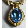 Image 1 : ANTIQUE/ESTATE Blue Topaz Slider Pendant on Omega Chain