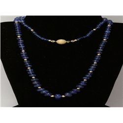 Natural Tanzanite Bead w/ Gold Necklace