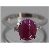 Image 1 : Natural Cabochon Ruby W/ Diamond Ring