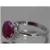 Image 2 : Natural Cabochon Ruby W/ Diamond Ring