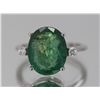 Image 1 : Natural Emerald w/ Diamond Ring