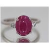 Image 1 : Natural Cabochon Ruby W/ Diamond Ring