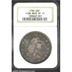 1795 S$1 Flowing Hair, Two Leaves XF45 NGC. B-4, BB-14, R.3. Here is another example of the Flowing.