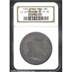 1797 S$1 10x6 Stars VF20 NGC. B-3, BB-71, R.2. Die State I. An affordable example of this unique des