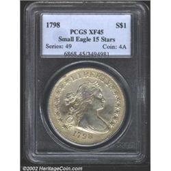 1798 S$1 Small Eagle, 15 Stars XF45 PCGS. B-2, BB-81, R.3. Die State I. The second major type of Dol