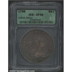 1798 S$1 Large Eagle XF45 ICG. B-6, BB-96. R.3. Die State II. This is the most available die marriag