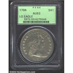 1798 S$1 Large Eagle AU53 PCGS. B-11, BB-111. High R-3. This variety is considered a high R.3, and i