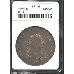 1798 S$1 Large Eagle XF40 ANACS. B-15, BB-112, R.3. Die State I. This is Bolender's "Wide Date" vari